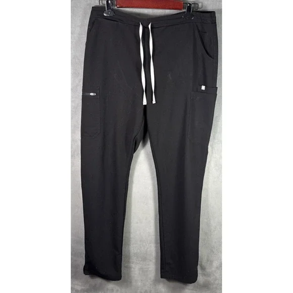 Figs Black Joggers with White Drawstring - Picture 1 of 7